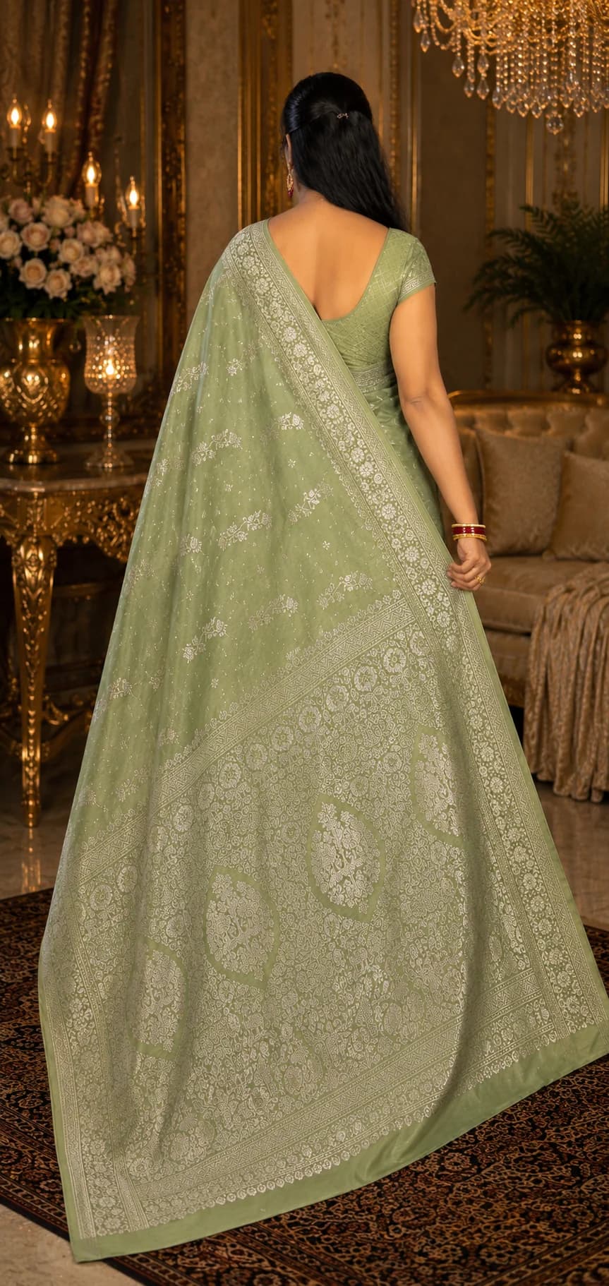 Banarasi Mashru Silk · reverse drape