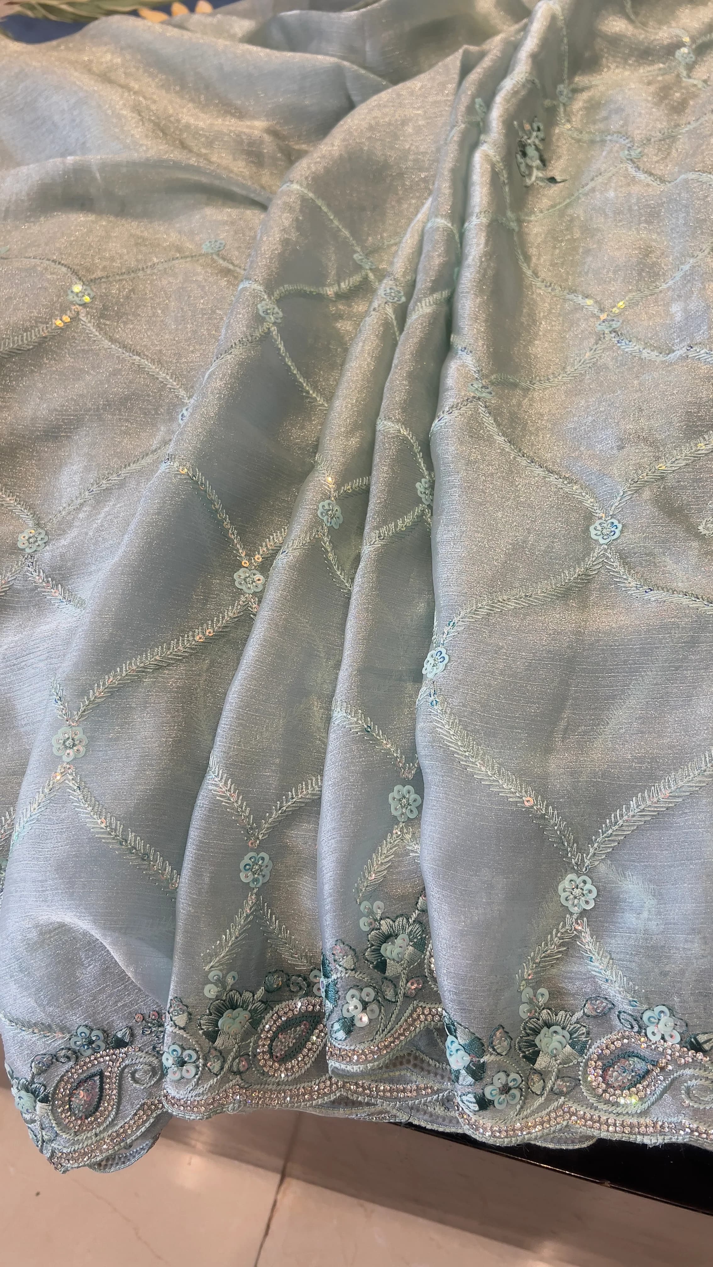 Sandhya Tant drape, indigo